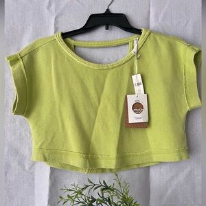 Anthropologie Daily Practice Green Sleeveless Top XS Cross Back